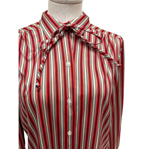 Vintage Fire Islander Plus Sized Red Striped Blouse XL - Picture 2 of 13